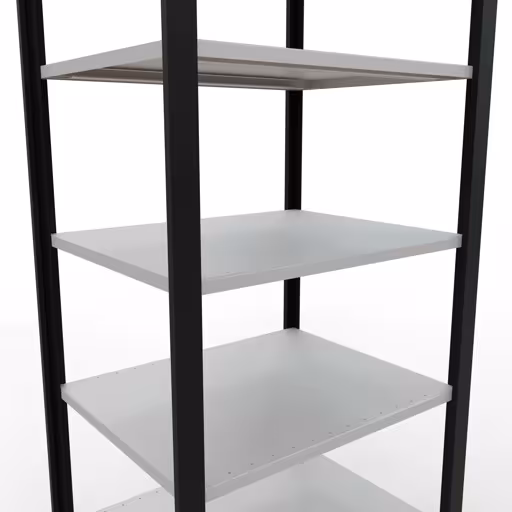 Produktbild Nr 12 des Artikels Grundregal, Büro-Fachbodenregal Stecksystem MULTIplus150, 2300 x 750 x 600 mm (HxBxT), 7 Fachböden, Längenriegel, ohne Mittelanschlag, schwarz/lichtgrau Abbildung Nr 12 des Artikels Grundregal, Büro-Fachbodenregal Stecksystem MULTIplus150, 2300 x 750 x 600 mm (HxBxT), 7 Fachböden, Längenriegel, ohne Mittelanschlag, schwarz/lichtgrau aus der Produktgruppe Büroregale von der Marke Schulte Lagertechnik