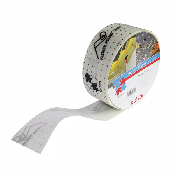 PERMO TR plus transparentes Klebeband, Breite 60mm, 25m Rolle von der Marke Klöber PERMO TR plus transparentes Klebeband, Breite 60mm, 25m Rolle aus der Kategorie Unterdeckbahnen & Dampfsperren mit der Artikelnummer KU0121-1