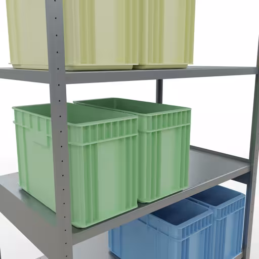 Abbildung Nr 12 des Artikels Grundregal, Fachbodenregal Stecksystem MULTIplus250, 3000 x 1300 x 800 mm (HxBxT), 7 Fachböden, Längenriegel, verzinkt aus der Produktgruppe Stecksystem von der Marke Schulte Lagertechnik