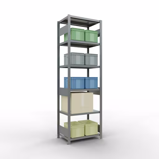 Abbildung Nr 14 des Artikels Grundregal, Fachbodenregal Stecksystem MULTIplus250, 2500 x 750 x 500 mm (HxBxT), 6 Fachböden, Längenriegel, verzinkt aus der Produktgruppe Stecksystem von der Marke Schulte Lagertechnik