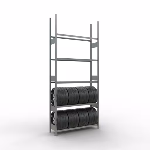Abbildung Nr 11 des Artikels Grundregal, Räder-/Reifenregal, 3500 x 1500 x 400 mm, verzinkt, 5 Lagerebenen á 150 kg Fachlast pro Ebene aus der Produktgruppe Fachbodenregale von der Marke Schulte Lagertechnik