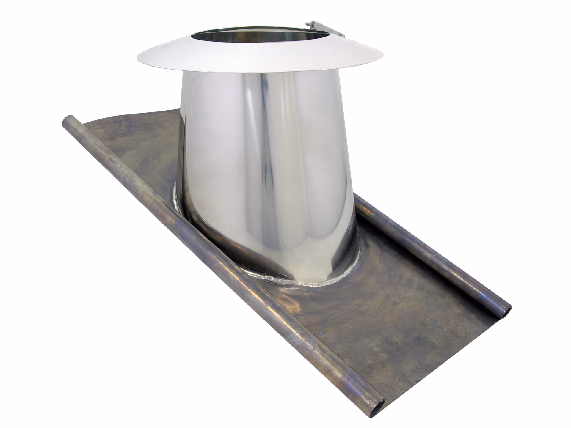 DW Doppelwandige Schrägdachabdeckung D500 15-30° Bleiflansch mit Wetterkragen aus der Kategorie Edelstahl Abgassystem doppelwandig mit der Artikelnr. 671136