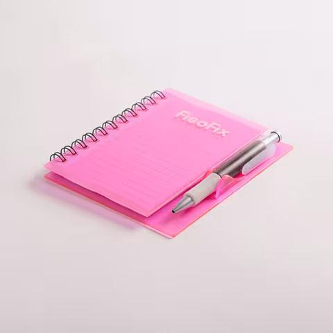 rosa Notizblock mit Stift von FigoFix mit der Artikelnr. 166081