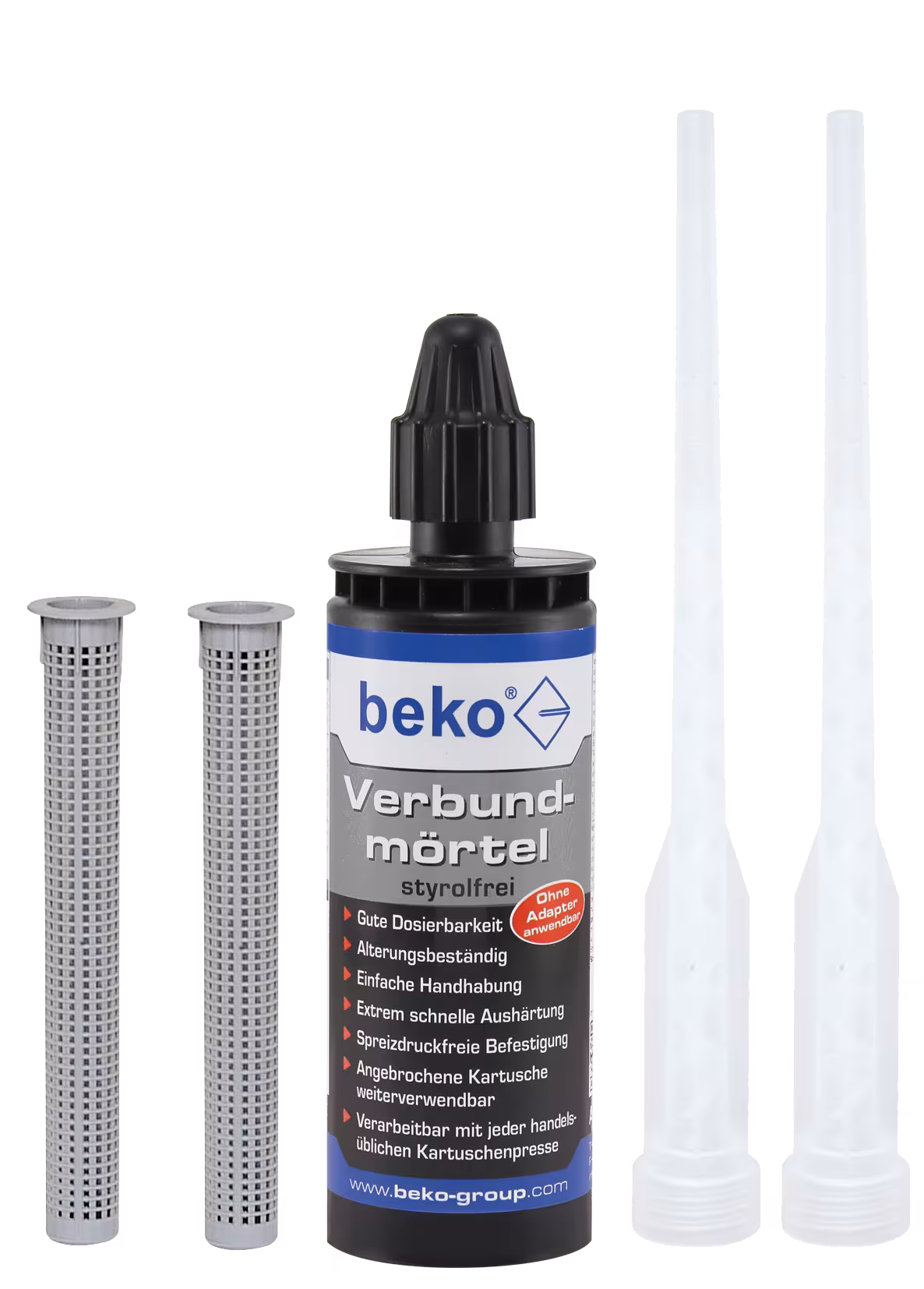 beko Verbundmörtel-Siebhülsen-SET: 1 x VBM 165 ml, 2 x Zwangsm., 2 x Siebhülse von Beko beko Verbundmörtel-Siebhülsen-SET: 1 x VBM 165 ml, 2 x Zwangsm., 2 x Siebhülse aus der Kategorie Verbundanker & Klebedübel mit der Artikelnr. 270 154