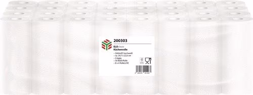Detailbild 3972285 Küchenrolle ELOclean Plus Länge circa 11 mxBreite circa 220mm hochweiß 3-lagig 4 Rollen ELOS