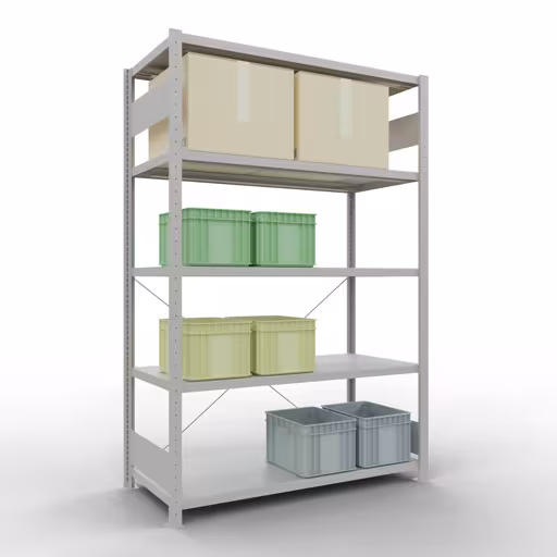 Abbildung Nr 15 des Artikels Stecksystem Grundregal 2000x1300x600 mm, Typ 250 kg, lichtgrau aus der Produktgruppe Stecksystem von der Marke Schulte Lagertechnik