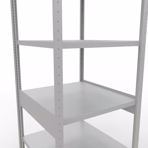 Grundregal, Fachbodenregal Stecksystem MULTIplus250, 2500 x 750 x 800 mm (HxBxT), 6 Fachböden, Längenriegel, RAL 7035 lichtgrau von der Marke Schulte Lagertechnik aus der Produktreihe Stecksystem