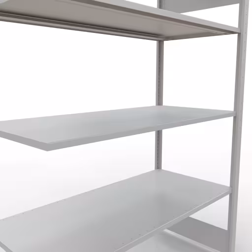 Produktbild Nr.6 des Artikels Anbauregal, Fachbodenregal Stecksystem MULTIplus150, 2000 x 1300 x 600 mm (HxBxT), 5 Fachböden, Längenriegel, RAL 7035 lichtgrau aus der Produktreihe Stecksystem von der Marke Schulte Lagertechnik