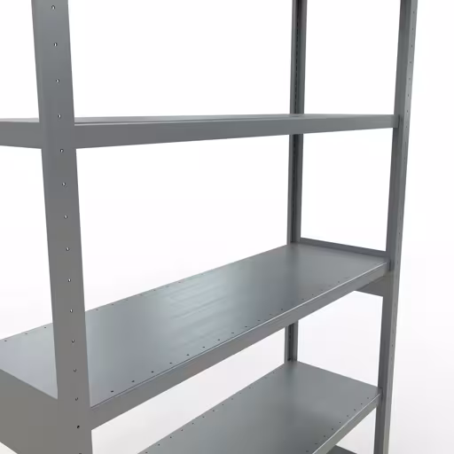 Grundregal, Fachbodenregal Stecksystem MULTIplus250, 2500 x 1300 x 400 mm (HxBxT), 6 Fachböden, Längenriegel, verzinkt von Schulte Lagertechnik aus der Kategorie Stecksystem