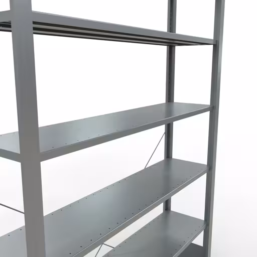 Abbildung Nr 11 des Artikels Grundregal, Büro-Fachbodenregal Stecksystem MULTIplus85, 2300 x 1300 x 300 mm (HxBxT), 7 Fachböden, Kreuzstrebe, verzinkt, ohne Anschlagleiste aus der Produktgruppe Büroregale von der Marke Schulte Lagertechnik