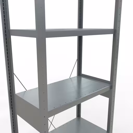Grundregal, Fachbodenregal Stecksystem MULTIplus250, 2500 x 750 x 400 mm (HxBxT), 6 Fachböden, Kreuzstrebe, verzinkt von Schulte Lagertechnik aus der Kategorie Stecksystem