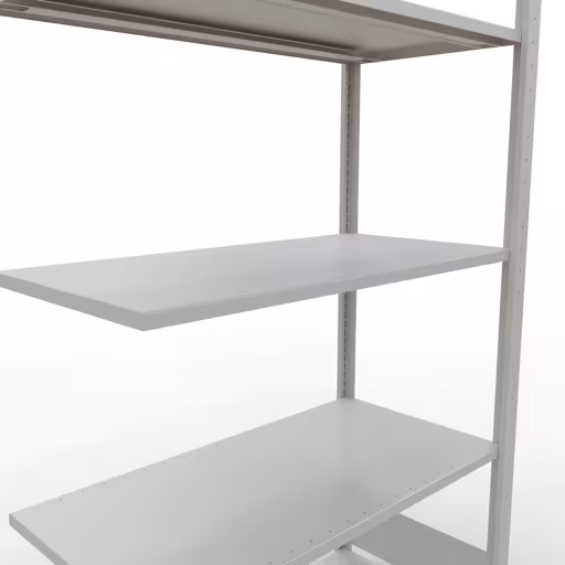 Anbauregal, Fachbodenregal Stecksystem MULTIplus150, 2000 x 1000 x 500 mm (HxBxT), 5 Fachböden, Längenriegel, RAL 7035 lichtgrau von Schulte Lagertechnik aus der Kategorie Stecksystem