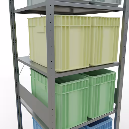 Grundregal, Fachbodenregal Stecksystem MULTIplus150, 3000 x 750 x 800 mm (HxBxT), 7 Fachböden, Kreuzstrebe, verzinkt von Schulte Lagertechnik mit der Artikelnr. 12782-75
