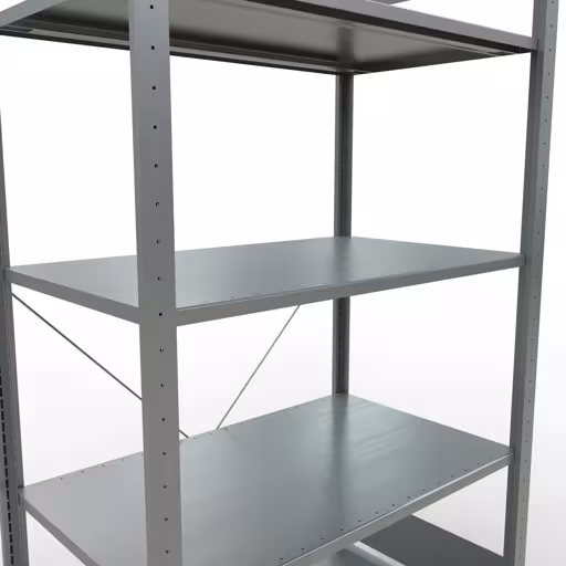 Abbildung Nr 7 des Artikels Grundregal, Fachbodenregal Stecksystem MULTIplus85, 2000 x 1000 x 600 mm (HxBxT), 5 Fachböden, Kreuzstrebe, verzinkt aus der Produktgruppe Stecksystem von der Marke Schulte Lagertechnik