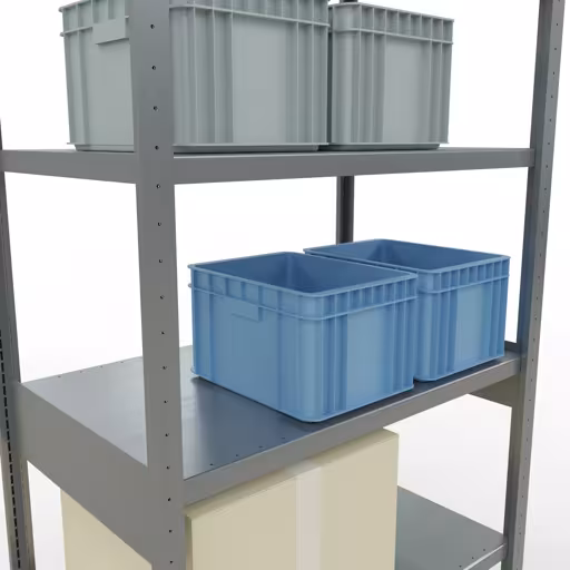 Abbildung Nr 15 des Artikels Grundregal, Fachbodenregal Stecksystem MULTIplus330, 2500 x 1000 x 600 mm (HxBxT), 6 Fachböden, Kreuzstrebe, verzinkt aus der Produktgruppe Stecksystem von der Marke Schulte Lagertechnik