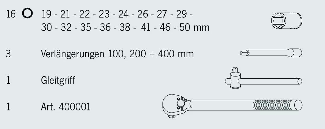 3/4" PROJAHN professional Steckschlüssel-Koffer 21-teilig mit der GTIN 4000146036556 3/4" PROJAHN professional Steckschlüssel-Koffer 21-teilig von PROJAHN mit der Artikelnr. 3903402