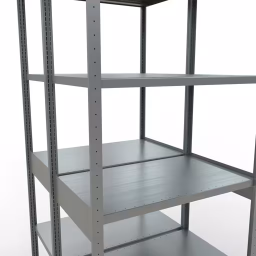 Grundregal, Doppelregal, Fachbodenregal Stecksystem MULTIplus250, 3000 x 1000 x (2x600) mm (HxBxT), 2x7 Fachböden, Längenriegel, verzinkt von Schulte Lagertechnik mit der Artikelnr. 17962
