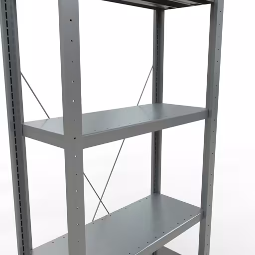 Produktbild Nr.7 des Artikels Grundregal, Fachbodenregal Stecksystem MULTIplus250, 2000 x 750 x 300 mm (HxBxT), 5 Fachböden, Kreuzstrebe, verzinkt aus der Produktreihe Stecksystem von der Marke Schulte Lagertechnik
