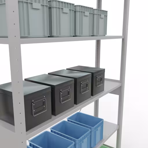 Stecksystem Grundregal 2500x1300x300 mm, Typ 150 kg, lichtgrau aus der Kategorie Grundregal mit der GTIN 4004514292544 Stecksystem Grundregal 2500x1300x300 mm, Typ 150 kg, lichtgrau von der Marke Schulte Lagertechnik aus der Produktreihe Stecksystem