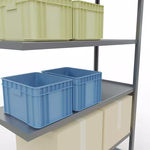 Abbildung Nr 12 des Artikels Anbauregal, Fachbodenregal Stecksystem MULTIplus250, 2500 x 1300 x 500 mm (HxBxT), 6 Fachböden, Längenriegel, verzinkt aus der Produktgruppe Stecksystem von der Marke Schulte Lagertechnik