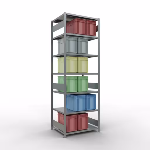 Abbildung Nr 15 des Artikels Grundregal, Fachbodenregal Stecksystem MULTIplus330, 3000 x 1000 x 800 mm (HxBxT), 7 Fachböden, Längenriegel, verzinkt aus der Produktgruppe Stecksystem von der Marke Schulte Lagertechnik