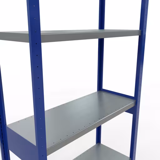 Abbildung Nr 15 des Artikels Grundregal, Fachbodenregal Stecksystem MULTIplus250, 3000 x 1000 x 400 mm (HxBxT), 7 Fachböden, Längenriegel, RAL 5010 enzianblau/verzinkt aus der Produktgruppe Stecksystem von der Marke Schulte Lagertechnik