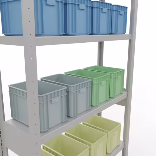 Grundregal, Fachbodenregal Stecksystem MULTIplus330, 2500 x 1000 x 300 mm (HxBxT), 6 Fachböden, Längenriegel, RAL 7035 lichtgrau von Schulte Lagertechnik aus der Kategorie Stecksystem