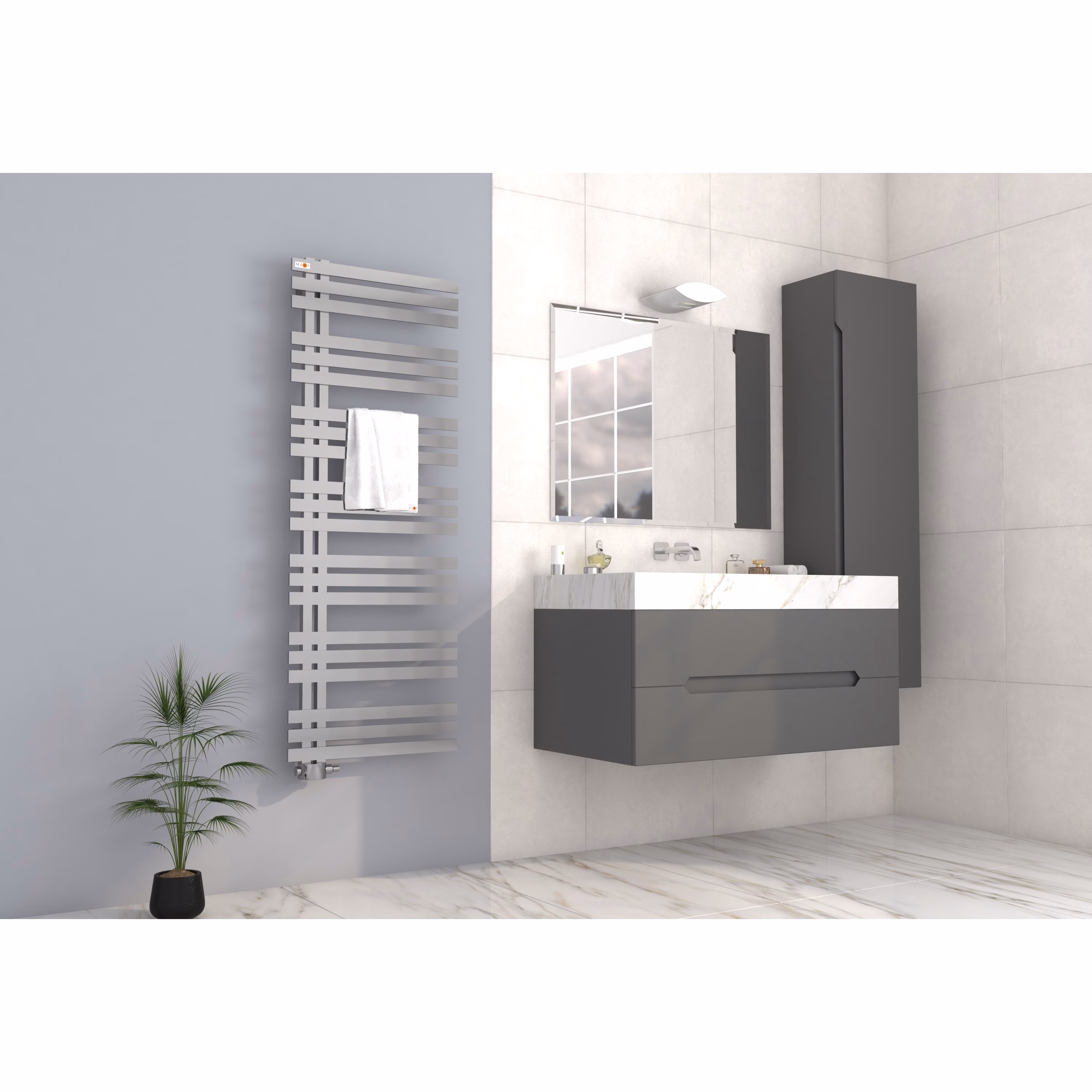 Mert Design Badheizkörper Modell Elen, Chrom, 500x800 mm