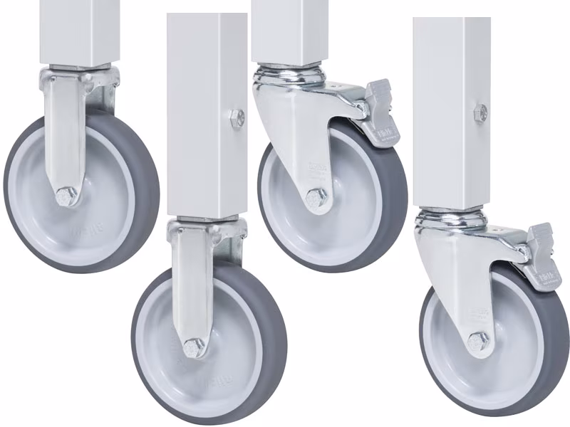 Rollensatz mit Expander, 2 Bock- und 2 Lenkrollen mit Feststeller von Rau Rollensatz mit Expander aus der Kategorie Arbeitsplatzeinrichtung mit der Artikelnr. 09-RS125EP-2LF-2B