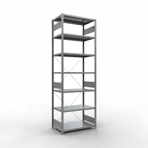 Grundregal, Fachbodenregal Stecksystem MULTIplus330, 3000 x 1000 x 600 mm (HxBxT), 7 Fachböden, Kreuzstrebe, verzinkt von der Marke Schulte Lagertechnik Grundregal, Fachbodenregal Stecksystem MULTIplus330, 3000 x 1000 x 600 mm (HxBxT), 7 Fachböden, Kreuzstrebe, verzinkt aus der Kategorie Grundregal mit der Artikelnummer 13962