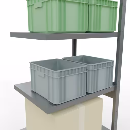 Abbildung Nr 13 des Artikels Anbauregal, Fachbodenregal Stecksystem MULTIplus250, 2500 x 750 x 600 mm (HxBxT), 6 Fachböden, Längenriegel, verzinkt aus der Produktgruppe Stecksystem von der Marke Schulte Lagertechnik