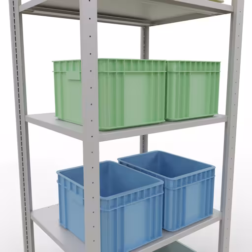 Grundregal, Fachbodenregal Stecksystem MULTIplus150, 2000 x 750 x 600 mm (HxBxT), 5 Fachböden, Längenriegel, RAL 7035 lichtgrau von der Marke Schulte Lagertechnik aus der Produktreihe Stecksystem