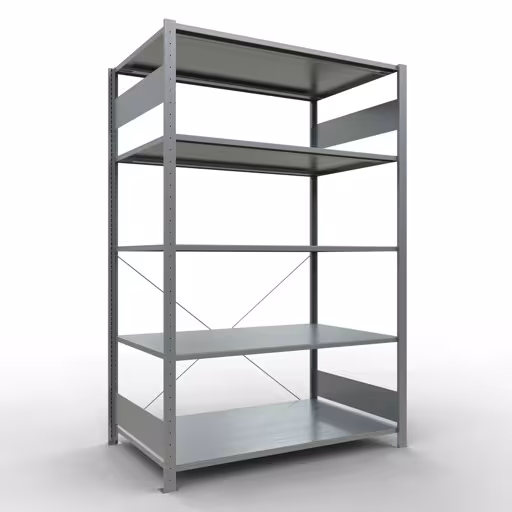 Stecksystem Grundregal 2000x1300x800 mm, Typ 150 kg, verzinkt aus der Kategorie Grundregal mit der Artikelnummer 12780-130