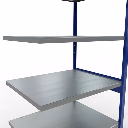 Abbildung Nr 14 des Artikels Anbauregal, Fachbodenregal Stecksystem MULTIplus330, 2500 x 1000 x 800 mm (HxBxT), 6 Fachböden, Kreuzstrebe, RAL 5010 enzianblau/verzinkt aus der Produktgruppe Stecksystem von der Marke Schulte Lagertechnik