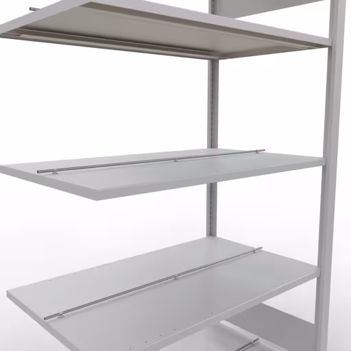 Abbildung Nr 12 des Artikels Anbauregal, Büro-Fachbodenregal Stecksystem MULTIplus150, 1800 x 1000 x 600 mm (HxBxT), 5 Fachböden, Längenriegel, mit Mittelanschlag, lichtgrau aus der Produktgruppe Büroregale von der Marke Schulte Lagertechnik