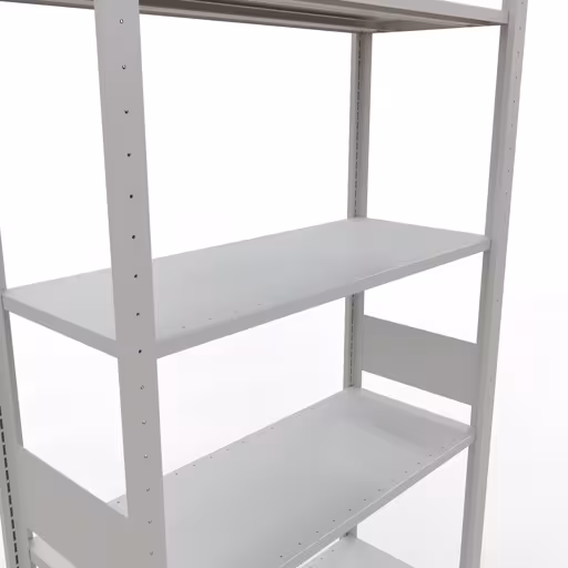 Grundregal, Fachbodenregal Stecksystem MULTIplus85, 3000 x 1000 x 400 mm (HxBxT), 7 Fachböden, Längenriegel, RAL 7035 lichtgrau von der Marke Schulte Lagertechnik aus der Produktreihe Stecksystem