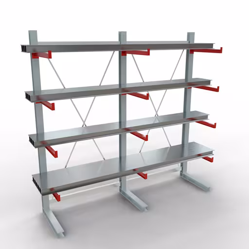 Produktbild Nr 9 des Artikels K 6000 Komplettregal, einseitig, 3000 x 3000 x 750 mm, RAL 7001 / RAL 3000, 5 Lagerebenen Abbildung Nr 9 des Artikels K 6000 Komplettregal, einseitig, 3000 x 3000 x 750 mm, RAL 7001 / RAL 3000, 5 Lagerebenen aus der Produktgruppe Kragarmregale von der Marke Schulte Lagertechnik