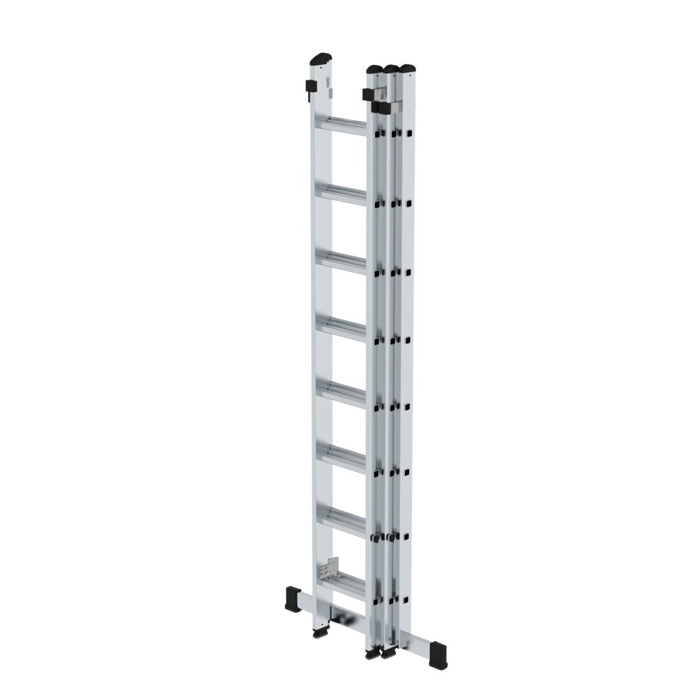 Munk Sprossen-Schiebeleiter 3-teilig mit Standard-Traverse 3x8 Sprossen