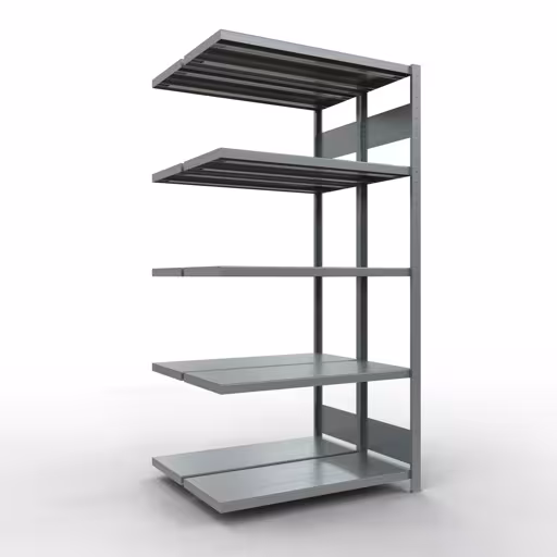Anbauregal, Doppelregal, Fachbodenregal Stecksystem MULTIplus250, 2000 x 1000 x (2x400) mm (HxBxT), 2x5 Fachböden, Längenriegel, verzinkt aus der Kategorie Doppelregale mit der Artikelnummer 17945