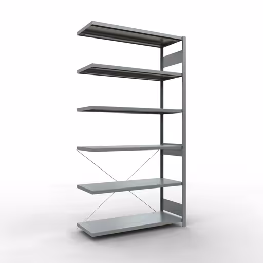 Stecksystem Anbauregal 2500x1300x500 mm, Typ 250 kg, verzinkt aus der Kategorie Anbauregal mit der Artikelnummer 12956-130