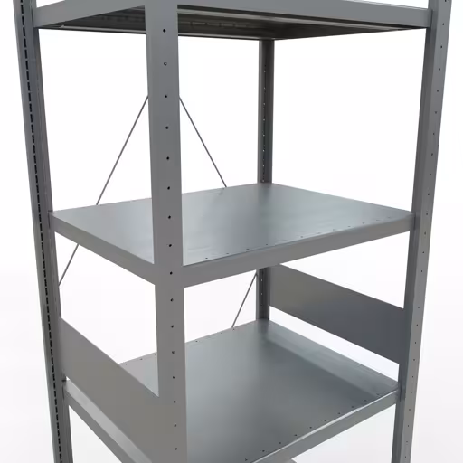 Abbildung Nr 15 des Artikels Grundregal, Fachbodenregal Stecksystem MULTIplus250, 3000 x 750 x 600 mm (HxBxT), 7 Fachböden, Kreuzstrebe, verzinkt aus der Produktgruppe Stecksystem von der Marke Schulte Lagertechnik