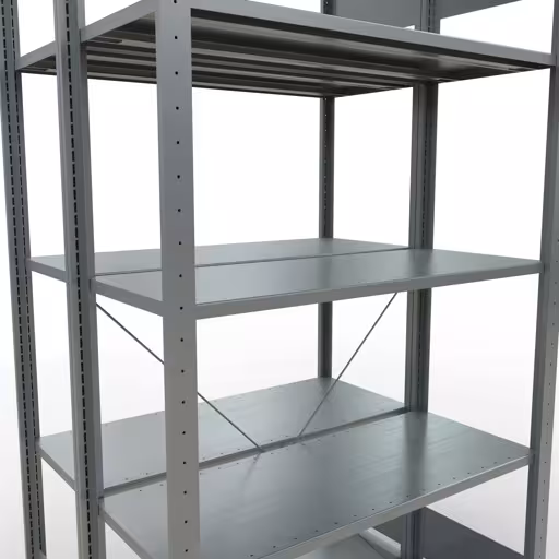 Abbildung Nr 11 des Artikels Grundregal, Doppelregal, Fachbodenregal Stecksystem MULTIplus150, 2000 x 1000 x (2x400) mm (HxBxT), 2x5 Fachböden, Kreuzstrebe, verzinkt aus der Produktgruppe Fachbodenregale von der Marke Schulte Lagertechnik