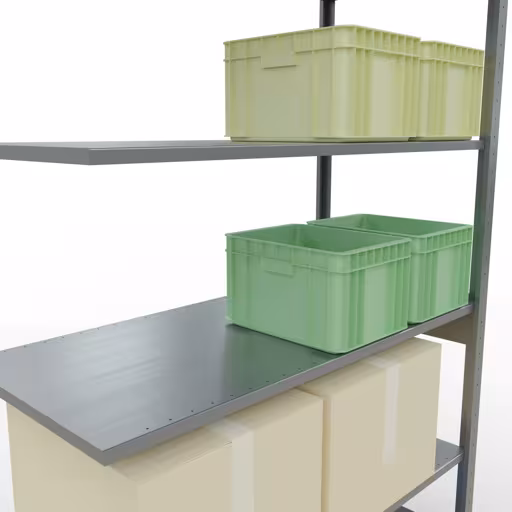 Anbauregal, Fachbodenregal Stecksystem MULTIplus150, 2500 x 1300 x 600 mm (HxBxT), 6 Fachböden, Längenriegel, verzinkt von der Marke Schulte Lagertechnik aus der Produktreihe Stecksystem
