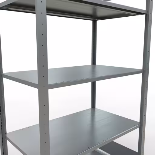 Grundregal, Fachbodenregal Stecksystem MULTIplus85, 2000 x 1000 x 600 mm (HxBxT), 5 Fachböden, Längenriegel, verzinkt von Schulte Lagertechnik mit der Artikelnr. 13160-LR