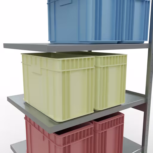 Abbildung Nr 15 des Artikels Anbauregal, Fachbodenregal Stecksystem MULTIplus250, 2500 x 1000 x 800 mm (HxBxT), 6 Fachböden, Längenriegel, verzinkt aus der Produktgruppe Stecksystem von der Marke Schulte Lagertechnik