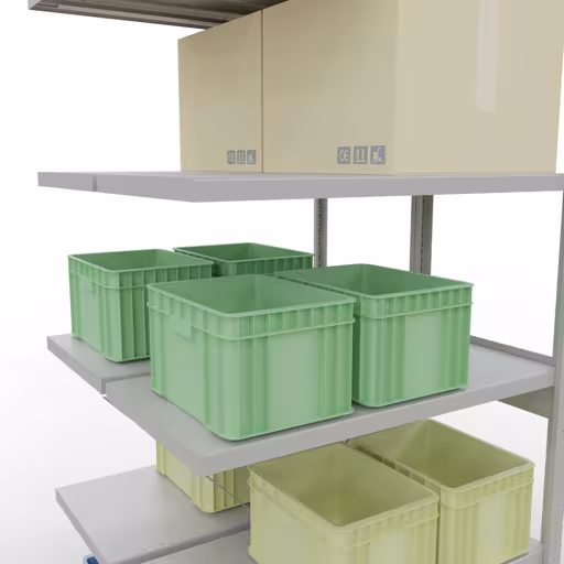 Zusatzbild des Artikels Anbauregal, Doppelregal, Fachbodenregal Stecksystem MULTIplus250, 2500 x 1000 x (2x500) mm (HxBxT), 2x6 Fachböden, Kreuzstrebe, RAL 7035 lichtgrau aus Doppelregale