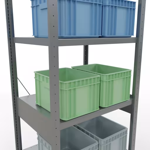 Abbildung Nr 7 des Artikels Grundregal, Fachbodenregal Stecksystem MULTIplus250, 2500 x 750 x 600 mm (HxBxT), 6 Fachböden, Kreuzstrebe, verzinkt aus der Produktgruppe Stecksystem von der Marke Schulte Lagertechnik