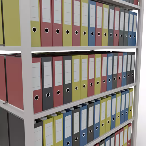 Produktbild Nr 12 des Artikels Grundregal, Büro-Fachbodenregal Stecksystem MULTIplus150, 2000 x 1300 x 600 mm (HxBxT), 6 Fachböden, Längenriegel, mit Mittelanschlag, lichtgrau Abbildung Nr 12 des Artikels Grundregal, Büro-Fachbodenregal Stecksystem MULTIplus150, 2000 x 1300 x 600 mm (HxBxT), 6 Fachböden, Längenriegel, mit Mittelanschlag, lichtgrau aus der Produktgruppe Büroregale von der Marke Schulte Lagertechnik