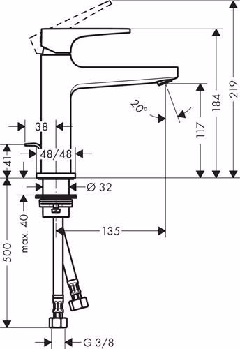 Hansgrohe Einhebel-Waschtischmischer METROPOL 110 Nennweite 15 chrom
