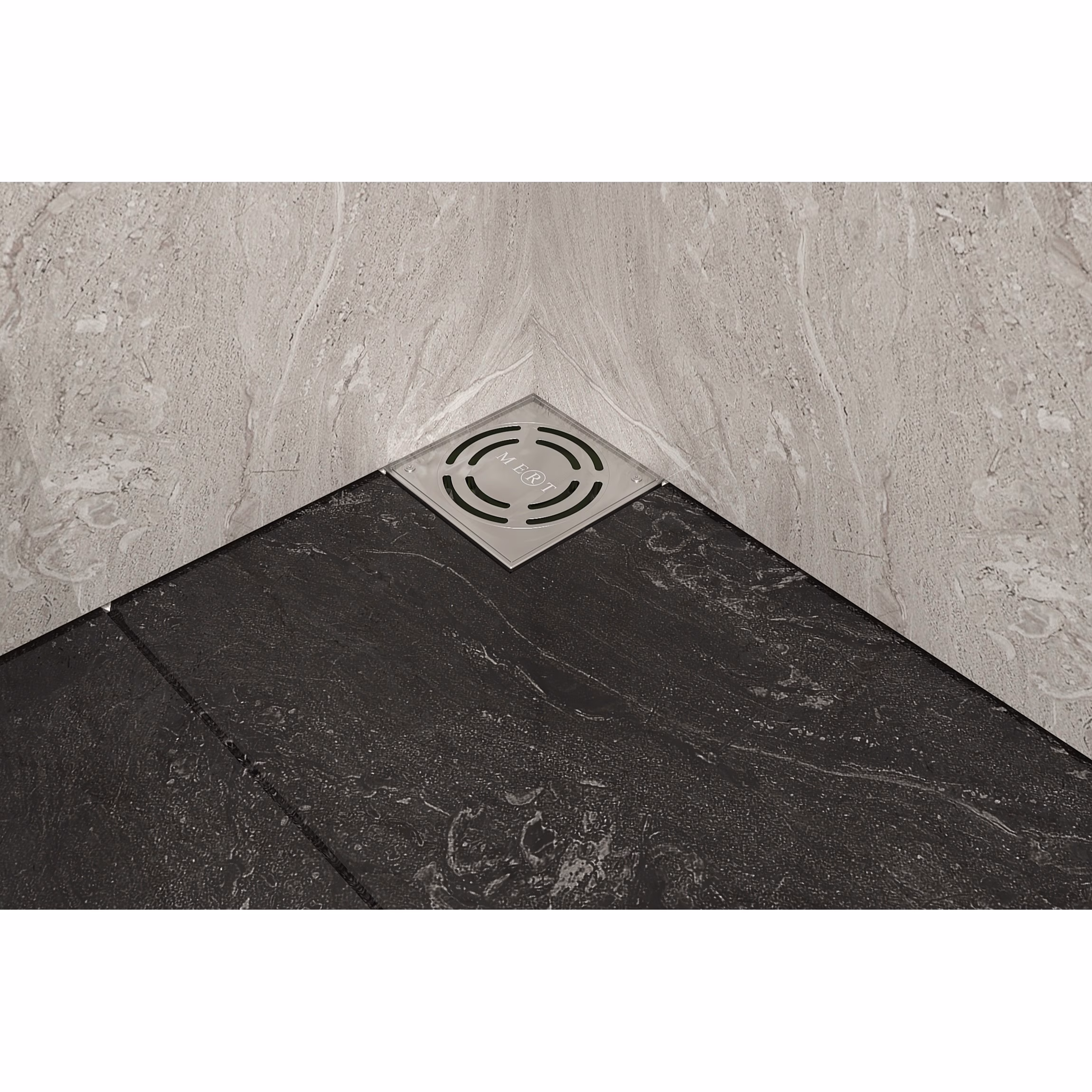 Ohne Text 3963869 MERT Bodenablauf mit Sicherheitsschlüssel komplett aus Edelstahl(304), 100x100mm